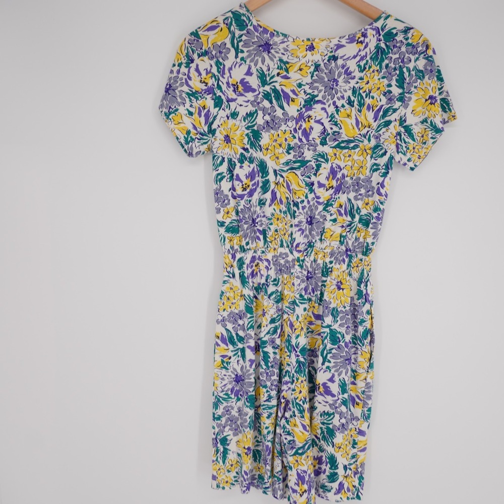 Vintage Laura Ashley Floral Romper Jumpsuit Womens S Cotton Colorful 90s Cottage - Picture 4 of 16